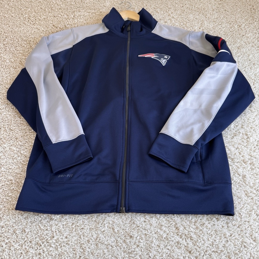 Nike New England Patriots NFL On Field Dri-FIT Full Zip Jacket Men's Large Navy